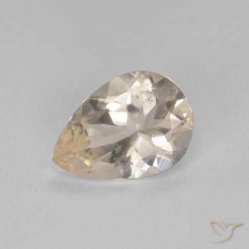 Morganita Dourado claro Natural 0.76ct, Formato de pêra, VS