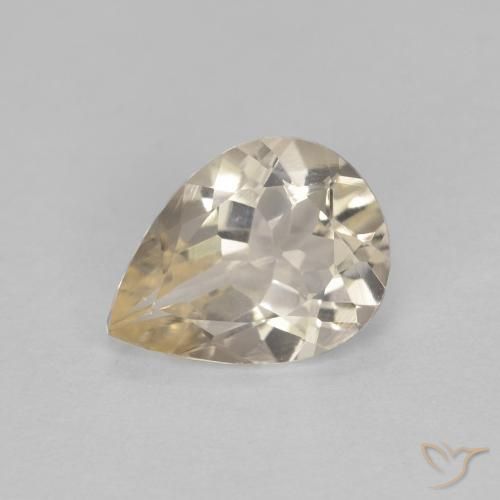 0.84ct Natural Dourado claro Morganita, Formato de pêra, VS