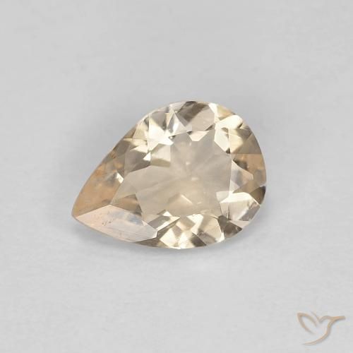 0.66ct Natural Dourado claro Morganita, Formato de pêra, VS