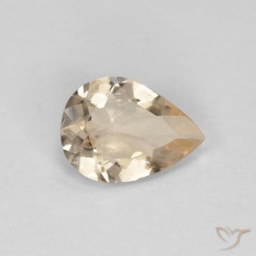 Morganita Dourado claro Natural 0.66ct, Formato de pêra, VS