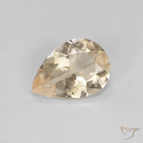 0.63ct Natural Dourado claro Morganita, Formato de pêra, VS