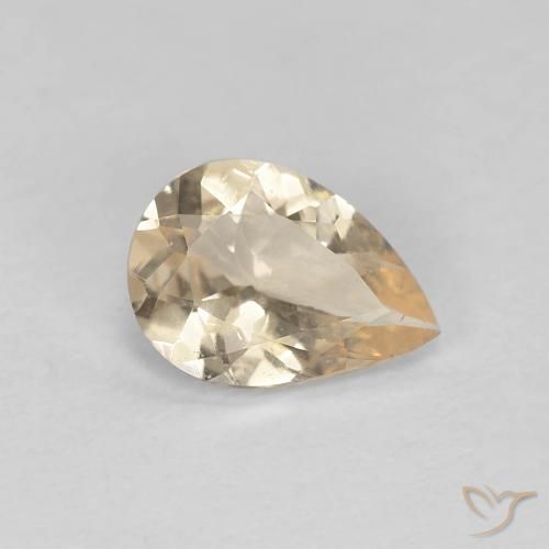 Morganita Dourado claro Natural 0.63ct, Formato de pêra, VS