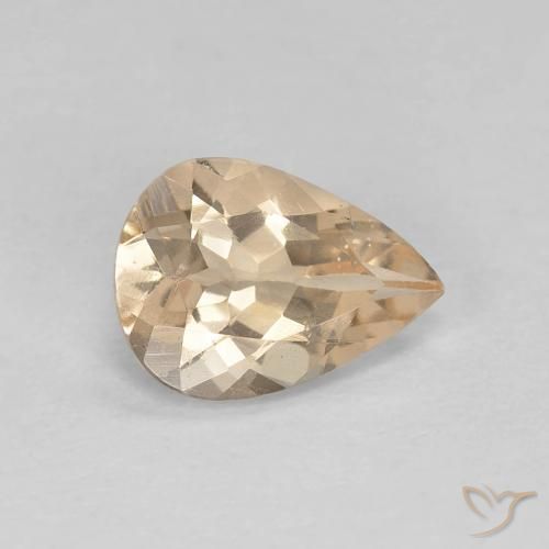 0.85ct Natural Light Neutral Orange Morganita, Formato de pêra, VS