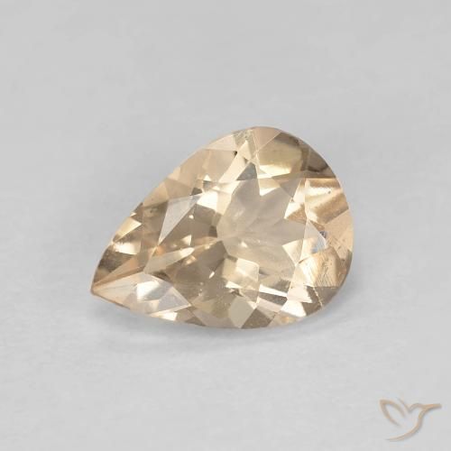 Morganita Light Neutral Orange Natural 0.85ct, Formato de pêra, VS