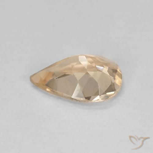 Morganita Light Neutral Orange Natural 0.85ct, Formato de pêra, VS