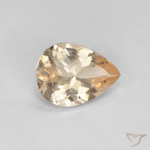 0.74ct Natural Light Neutral Orange Morganita, Formato de pêra, VVS-VS