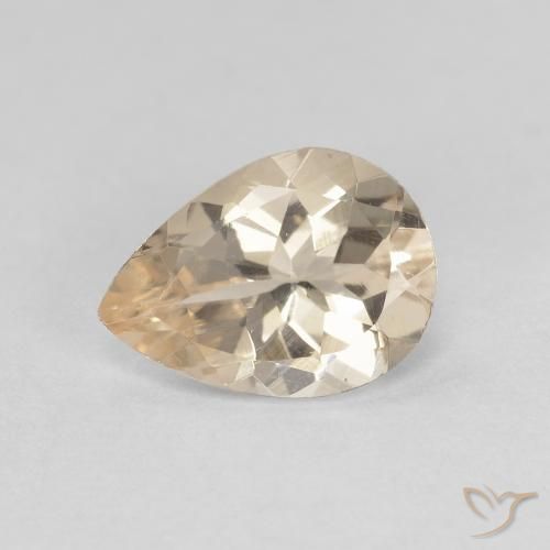 0.84ct Natural Dourado claro Morganita, Formato de pêra, VVS-VS