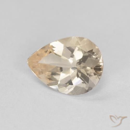 Morganita Dourado claro Natural 0.84ct, Formato de pêra, VVS-VS