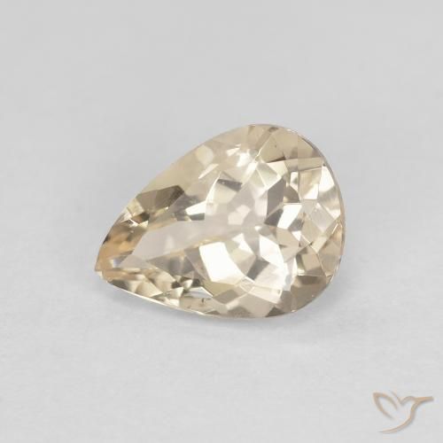 Morganita dourado natural 0,91ct, formato de pêra, VVS