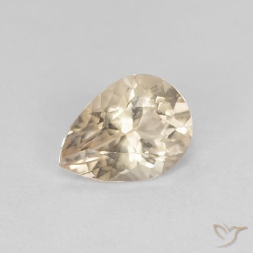 0.76ct Natural Dourado claro Morganita, Formato de pêra, VVS