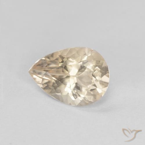 Morganita Dourado claro Natural 0.76ct, Formato de pêra, VVS