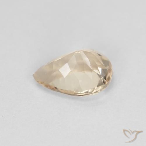 Morganita Dourado claro Natural 0.76ct, Formato de pêra, VVS