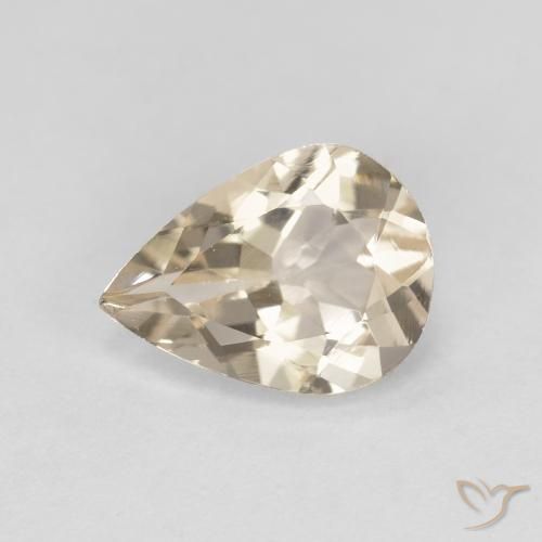 0.95ct Natural Dourado claro Morganita, Formato de pêra, VVS-VS
