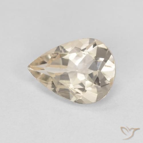 Morganita Dourado claro Natural 0.95ct, Formato de pêra, VVS-VS