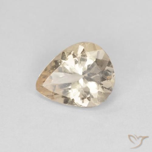 0.70ct Natural Dourado claro Morganita, Formato de pêra, VS