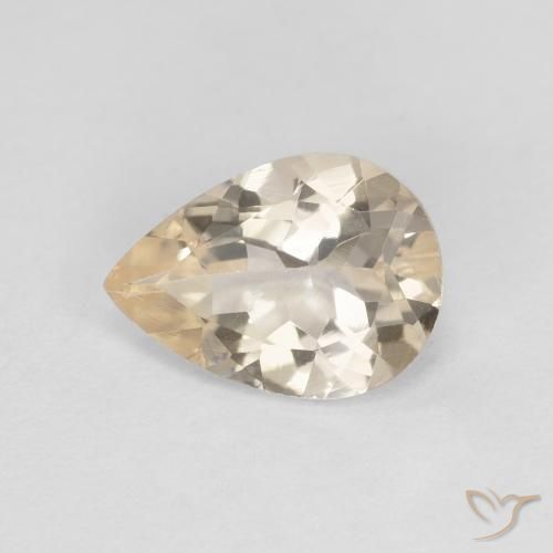0.88ct Natural Dourado claro Morganita, Formato de pêra, VVS