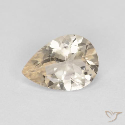 Morganita Dourado claro Natural 0.88ct, Formato de pêra, VVS