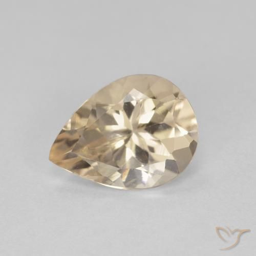 0.90ct Natural Dourado claro Morganita, Formato de pêra, VS