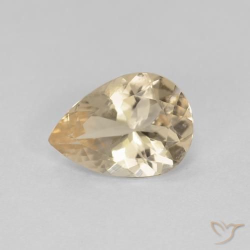 0.76ct Natural Dourado claro Morganita, Formato de pêra, VVS-VS