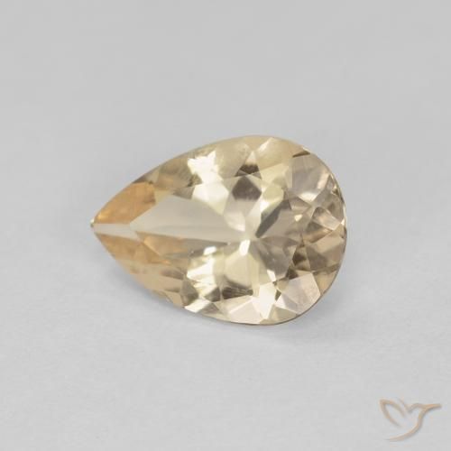 Morganita Dourado claro Natural 0.76ct, Formato de pêra, VVS-VS