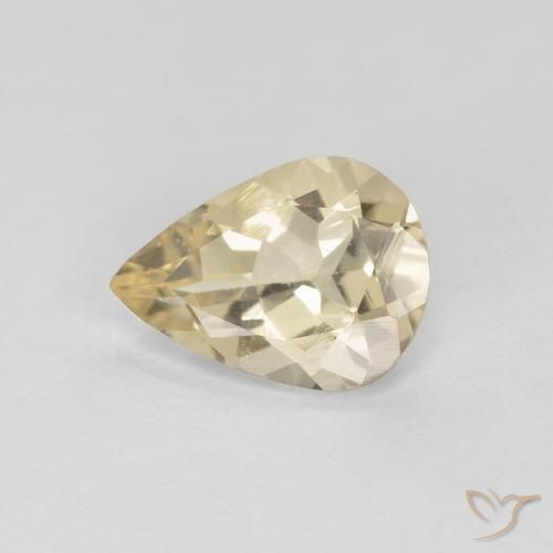 0.75ct Natural Dourado claro Morganita, Formato de pêra, VVS