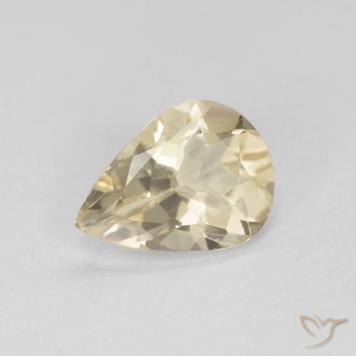 Morganita Dourado claro Natural 0.75ct, Formato de pêra, VVS
