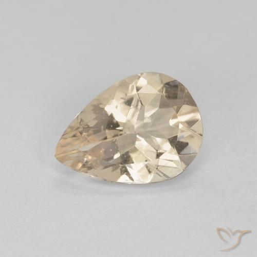 0.78ct Natural Dourado claro Morganita, Formato de pêra, VS