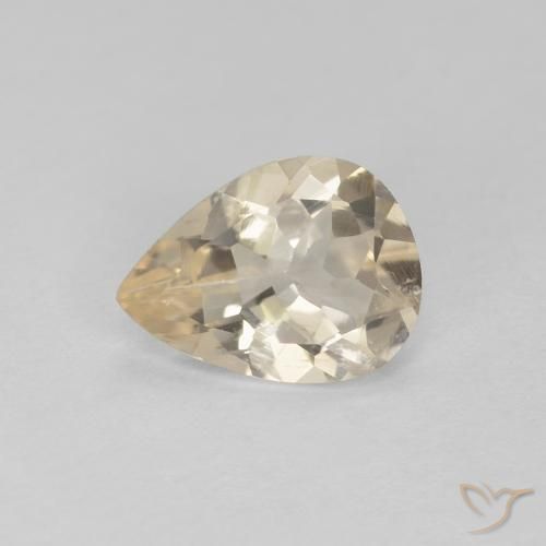 0.70ct Natural Dourado claro Morganita, Formato de pêra, VS