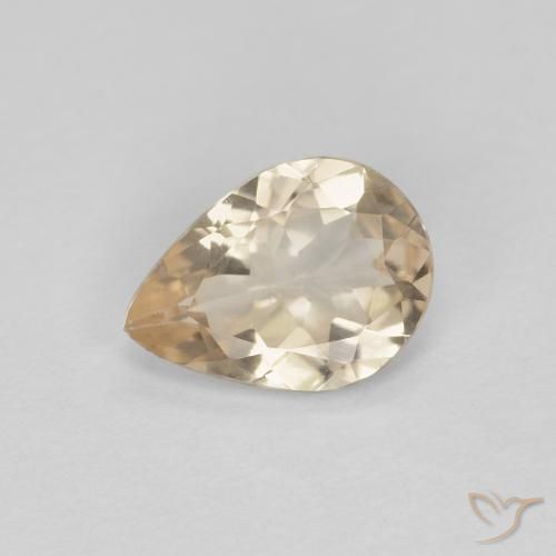 0.75ct Natural Dourado claro Morganita, Formato de pêra, VS