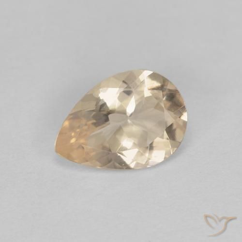 0.75ct Natural Dourado claro Morganita, Formato de pêra, VS