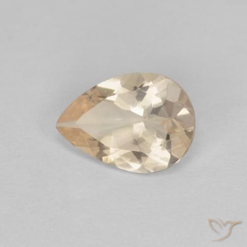 Morganita Dourado claro Natural 0.75ct, Formato de pêra, VS