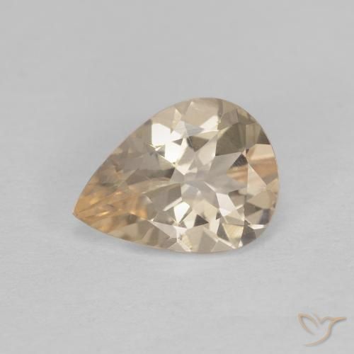 0.86ct Natural Dourado claro Morganita, Formato de pêra, VS