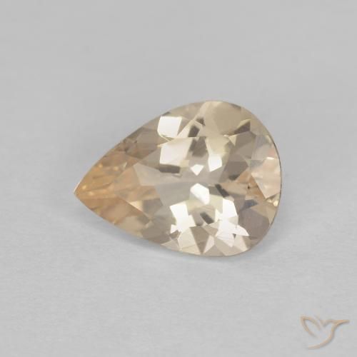 Morganita Dourado claro Natural 0.86ct, Formato de pêra, VS