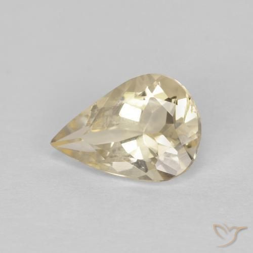 0.84ct Natural Luz amarela Morganita, Formato de pêra, VVS