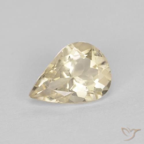 Morganita Luz amarela Natural 0.84ct, Formato de pêra, VVS