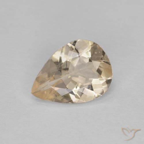 0.71ct Natural Luz amarela Morganita, Formato de pêra, VVS-VS