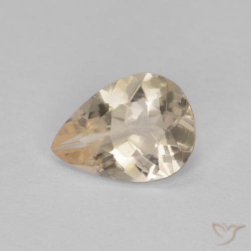 Morganita Luz amarela Natural 0.71ct, Formato de pêra, VVS-VS