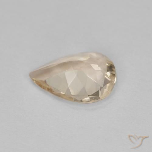 Morganita Luz amarela Natural 0.71ct, Formato de pêra, VVS-VS