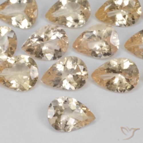 0.85ct Natural Ouro Morganita, Formato de pêra, VS