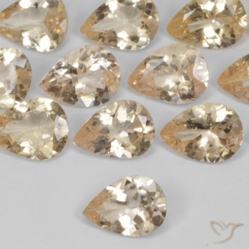 Morganita Ouro Natural 0.85ct, Formato de pêra, VS
