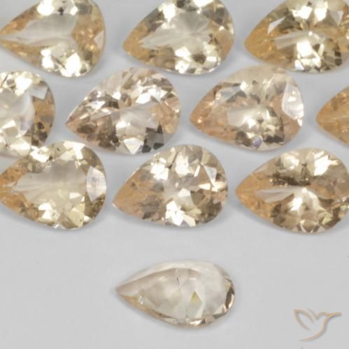 Morganita Ouro Natural 0.85ct, Formato de pêra, VS