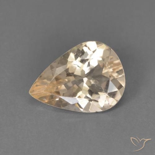 0.89ct Natural Laranja claro Morganita, Formato de pêra, VVS-VS