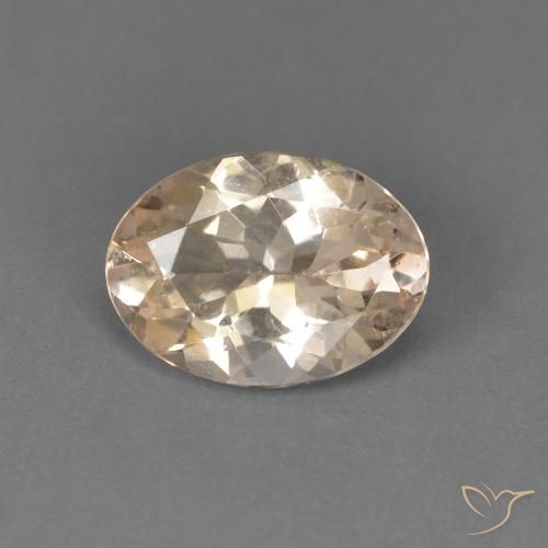0.89ct Natural Light Neutral Orange Morganita, oval, VVS-VS