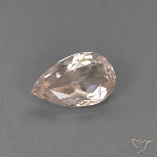 0.62ct Natural Rosa salmão Morganita, Formato de pêra, VVS