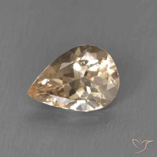 0.83ct Natural Laranja claro Morganita, Formato de pêra, VS