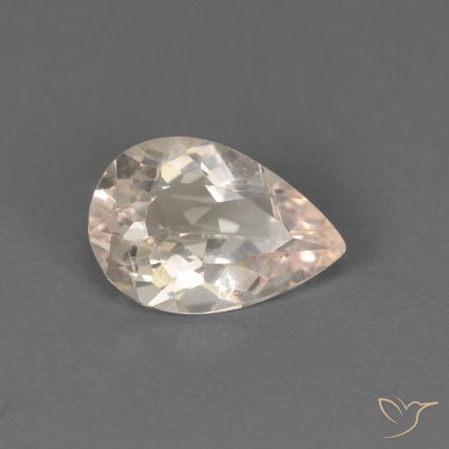0.52ct Natural Rosa bem claro Morganita, Formato de pêra, VS