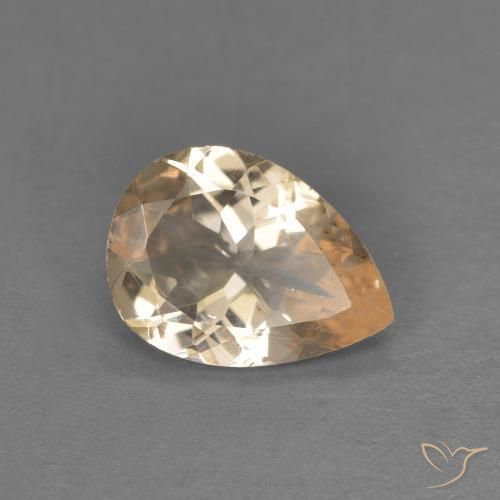 Morganita Light Neutral Orange Natural 0.82ct, Formato de pêra, VS