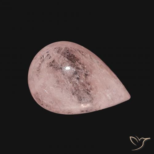 Morganita Rosa Flamingo Natural 3.89ct, Formato de pêra, Transparente