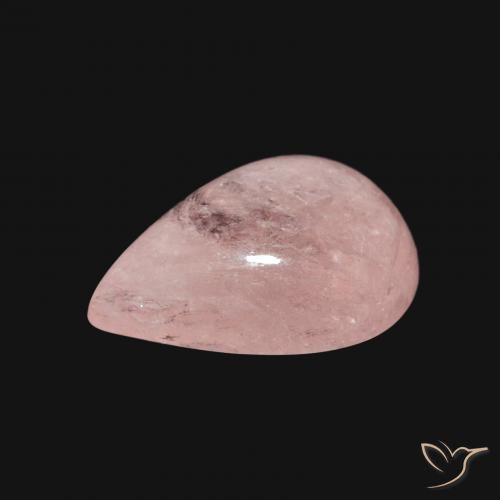 Morganita Rosa Flamingo Natural 3.89ct, Formato de pêra, Transparente