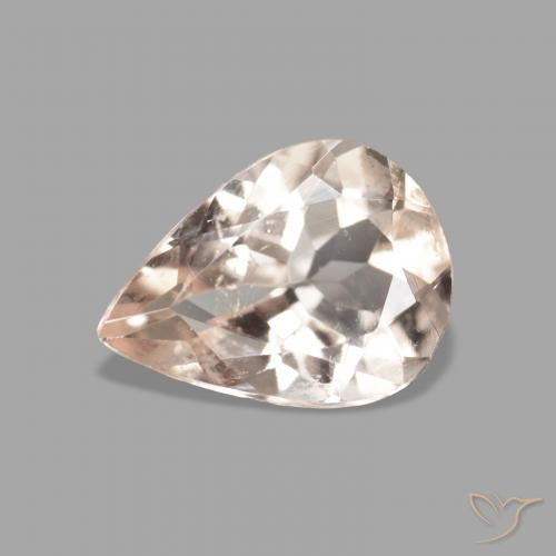 0.96ct Natural rosa médio Morganita, Formato de pêra, VS